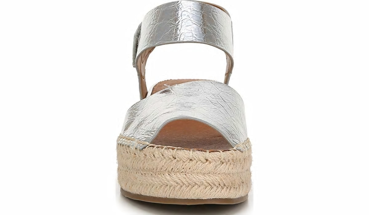 Franco Sarto Sarto Oak Espadrille Sandal Silver Leather