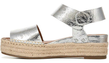Franco Sarto Sarto Oak Espadrille Sandal Silver Leather