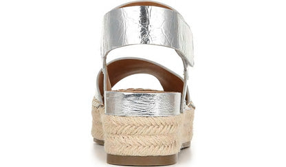 Franco Sarto Sarto Oak Espadrille Sandal Silver Leather