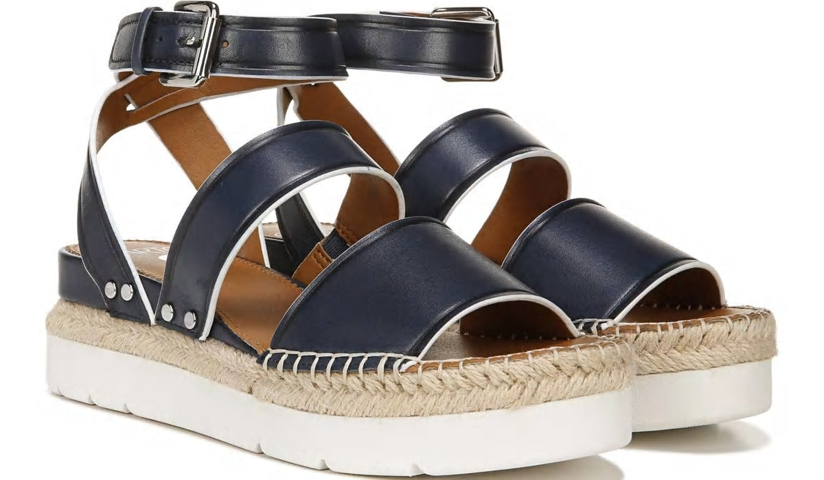 Franco Sarto Sarto Calvin Wedge Sandal Navy Leather