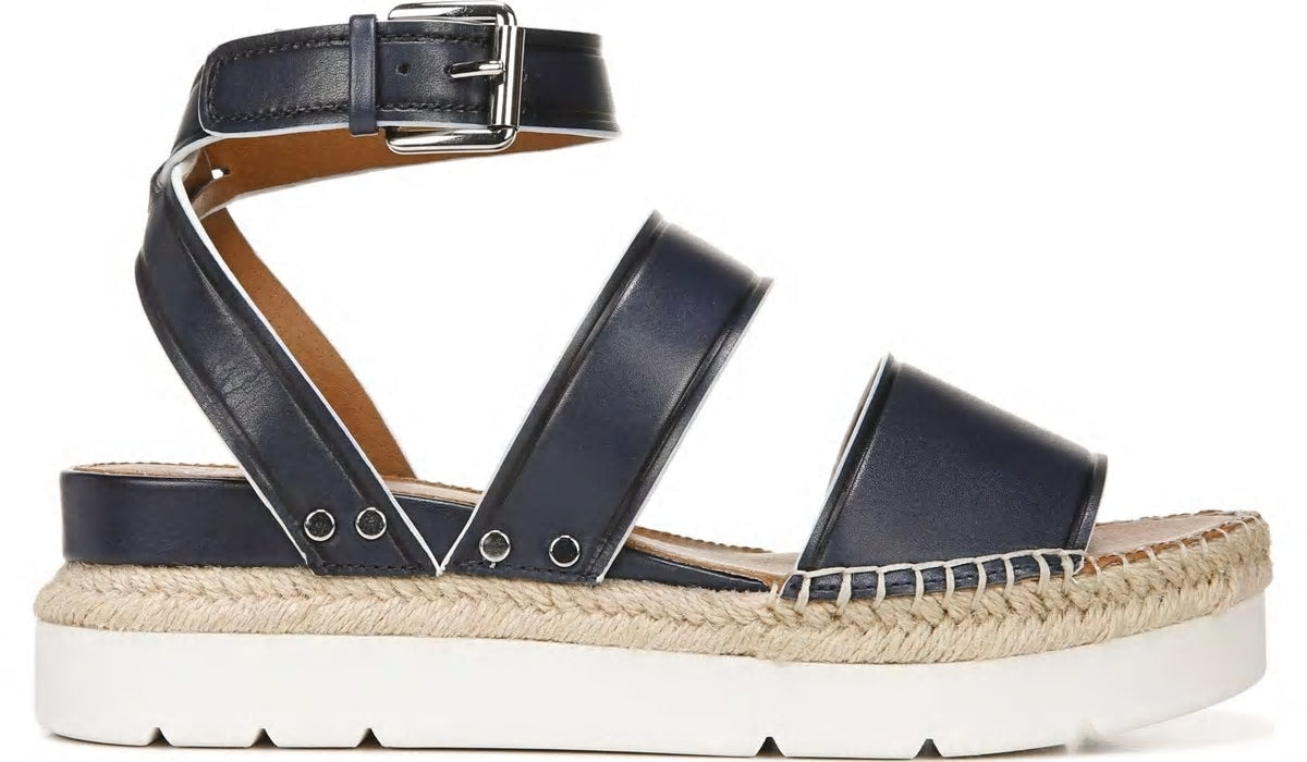 Franco Sarto Sarto Calvin Wedge Sandal Navy Leather
