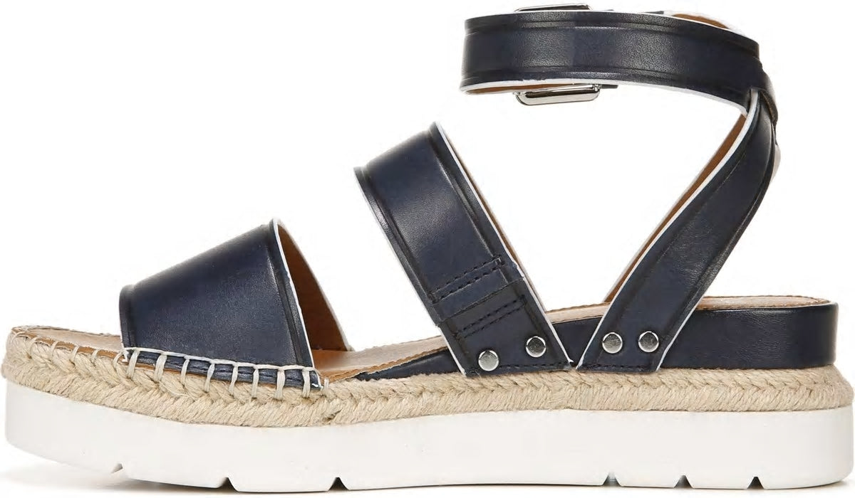 Franco Sarto Sarto Calvin Wedge Sandal Navy Leather