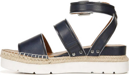 Franco Sarto Sarto Calvin Wedge Sandal Navy Leather