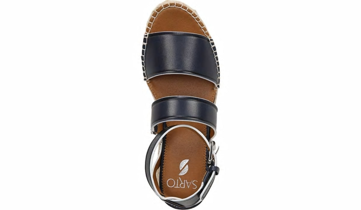 Franco Sarto Sarto Calvin Wedge Sandal Navy Leather