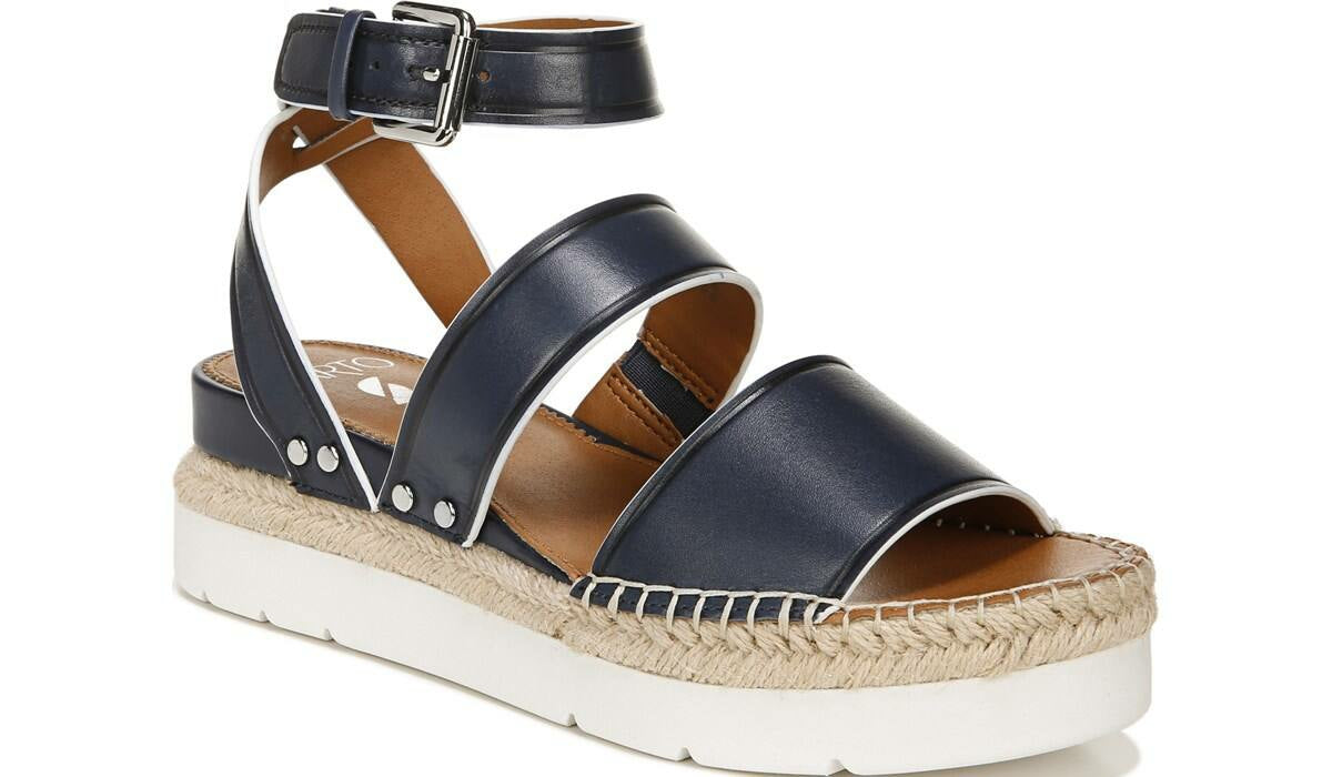 Franco Sarto Sarto Calvin Wedge Sandal Navy Leather