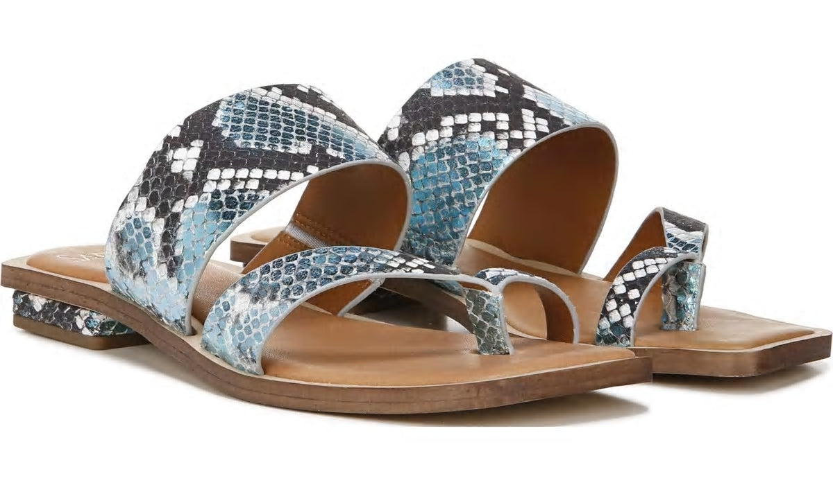 Franco Sarto Sarto Ediana Sandal Teal Snake Print Leather