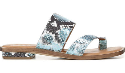 Franco Sarto Sarto Ediana Sandal Teal Snake Print Leather