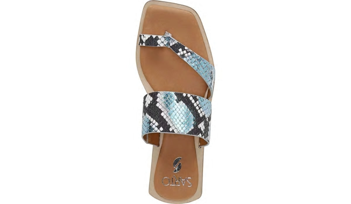 Franco Sarto Sarto Ediana Sandal Teal Snake Print Leather