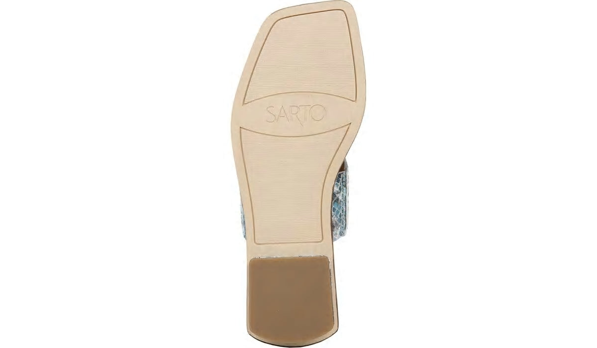 Franco Sarto Sarto Ediana Sandal Teal Snake Print Leather