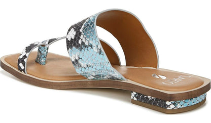 Franco Sarto Sarto Ediana Sandal Teal Snake Print Leather