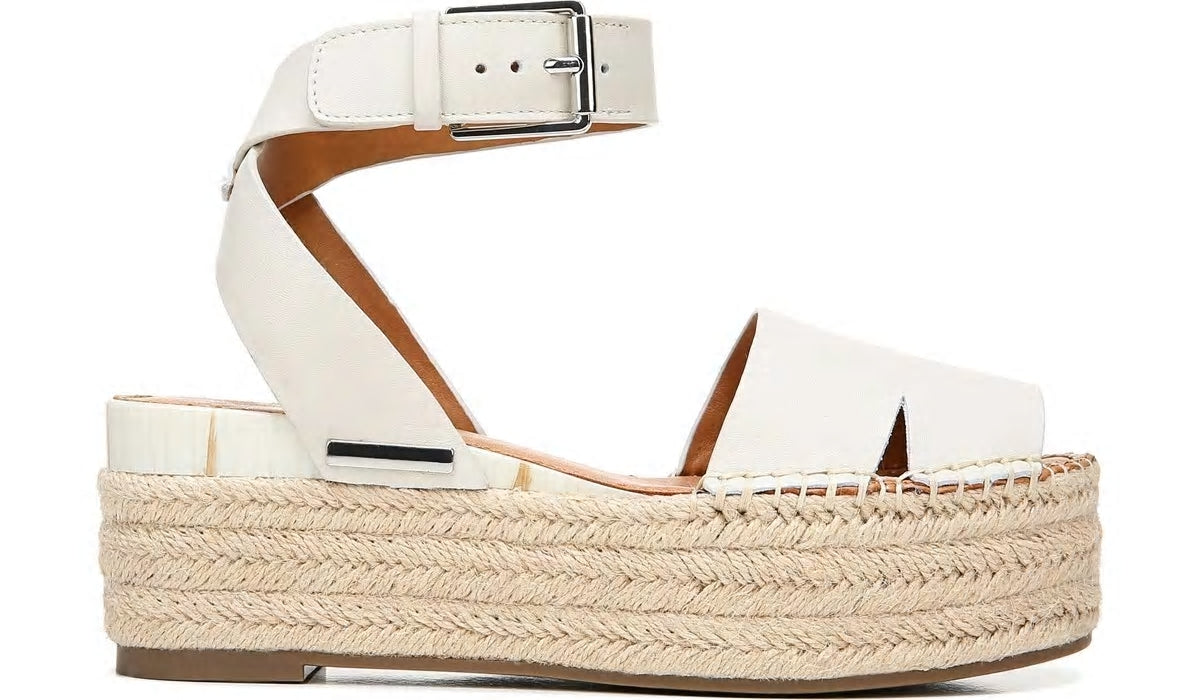 Franco Sarto Sarto Lexie Espadrille Platform Sandal Putty Leather