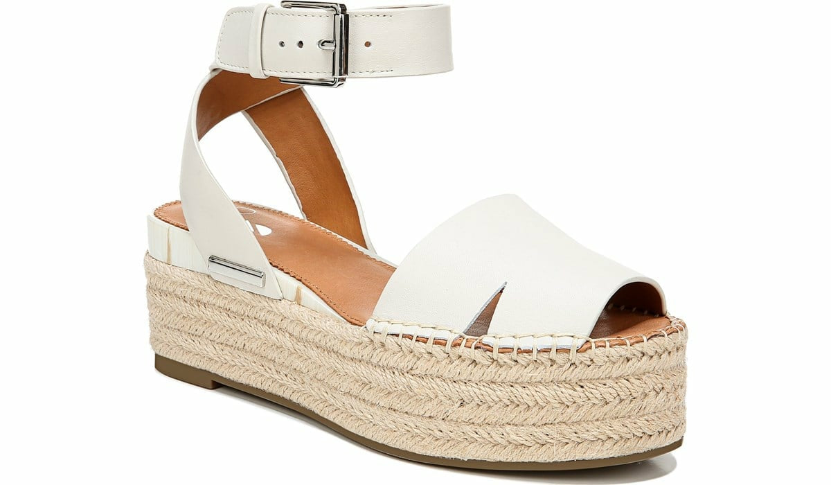 Franco Sarto Sarto Lexie Espadrille Platform Sandal Putty Leather
