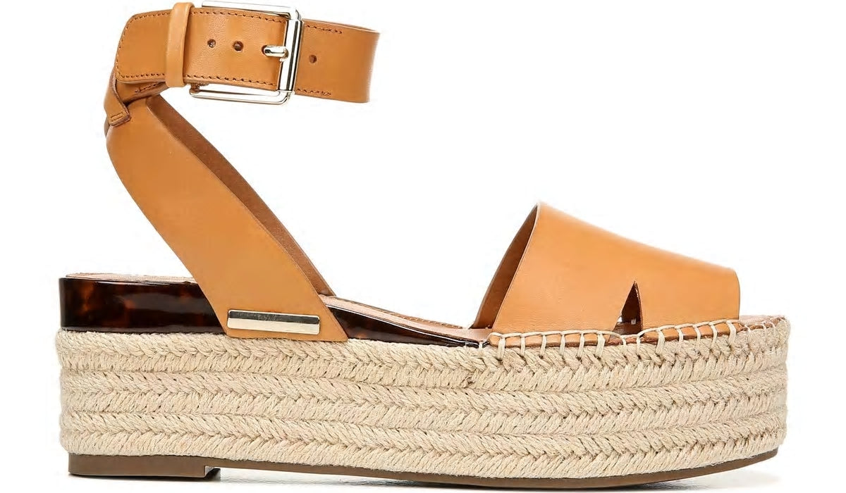 Franco Sarto Sarto Lexie Espadrille Platform Sandal Camel Leather