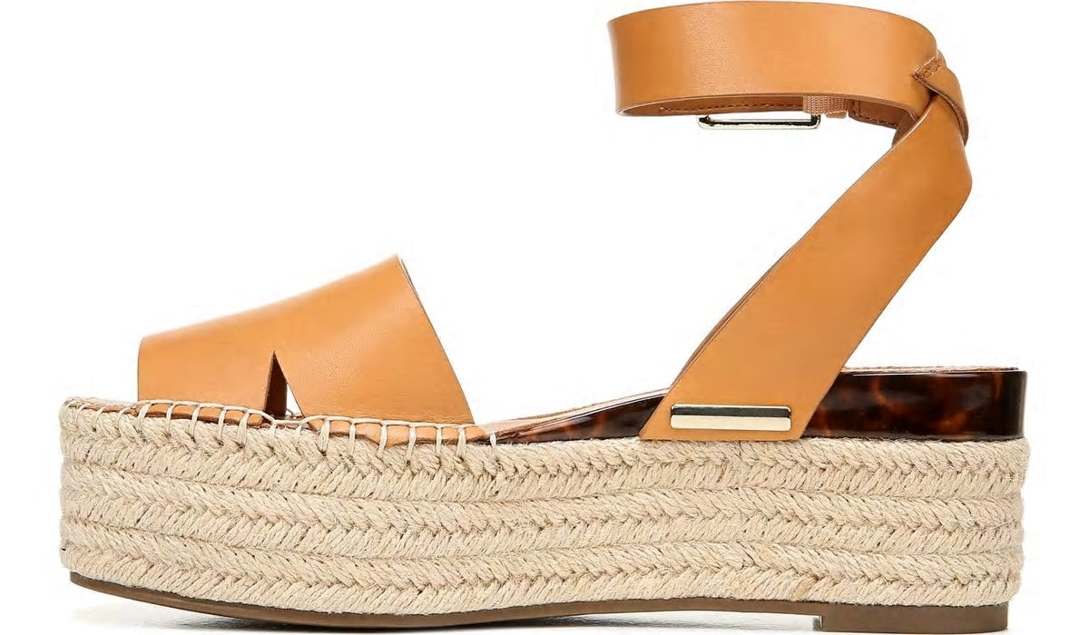 Franco Sarto Sarto Lexie Espadrille Platform Sandal Camel Leather