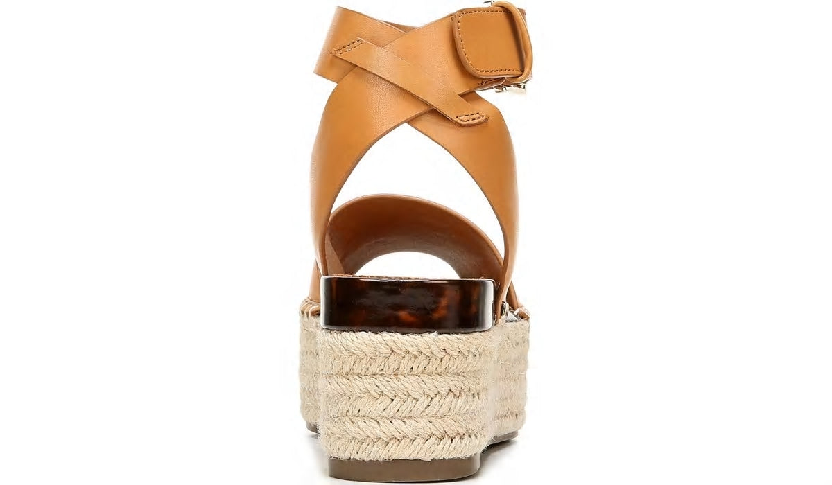 Franco Sarto Sarto Lexie Espadrille Platform Sandal Camel Leather