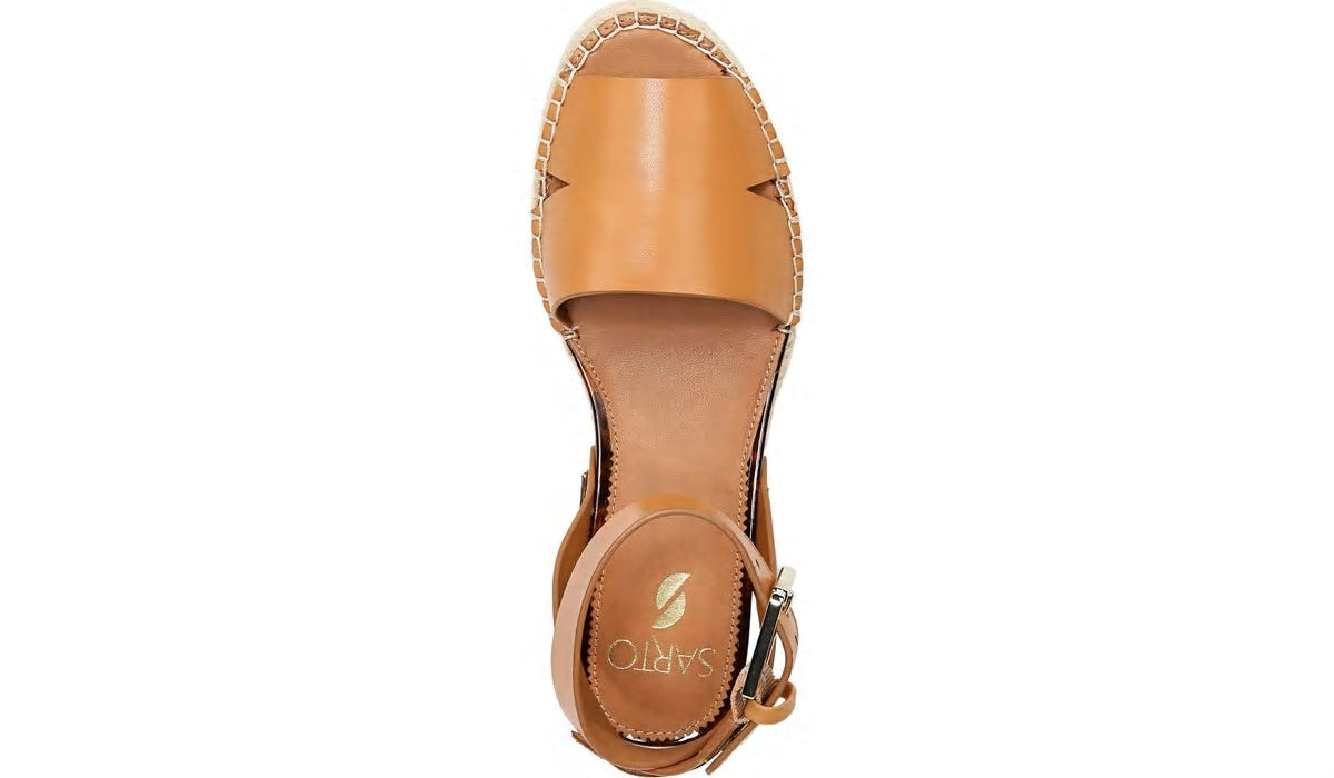 Franco Sarto Sarto Lexie Espadrille Platform Sandal Camel Leather