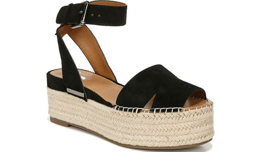 Franco Sarto Sarto Lexie Espadrille Platform Sandal Black Suede