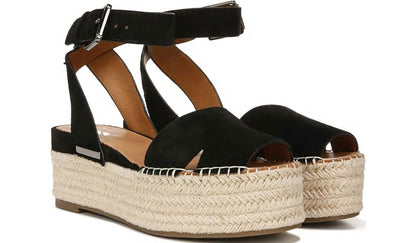 Franco Sarto Sarto Lexie Espadrille Platform Sandal Black Suede