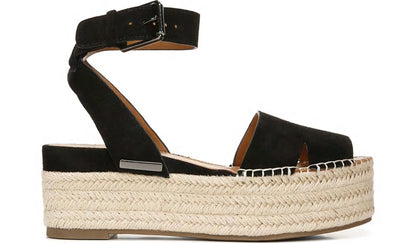 Franco Sarto Sarto Lexie Espadrille Platform Sandal Black Suede