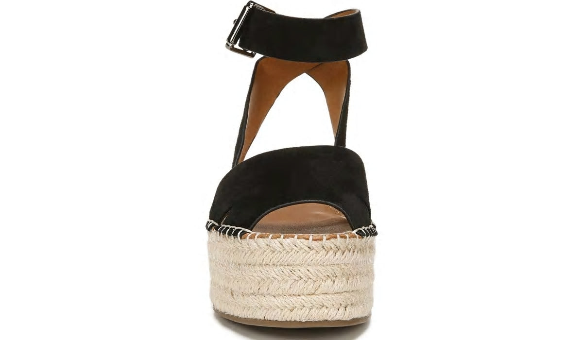 Franco Sarto Sarto Lexie Espadrille Platform Sandal Black Suede