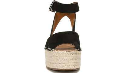 Franco Sarto Sarto Lexie Espadrille Platform Sandal Black Suede