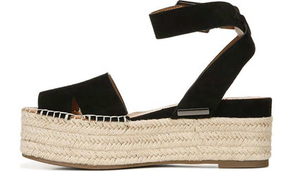 Franco Sarto Sarto Lexie Espadrille Platform Sandal Black Suede