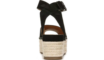 Franco Sarto Sarto Lexie Espadrille Platform Sandal Black Suede