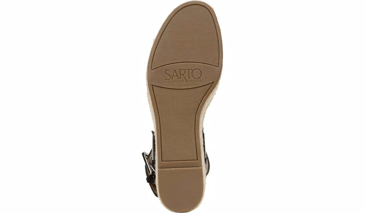 Franco Sarto Sarto Lexie Espadrille Platform Sandal Black Suede