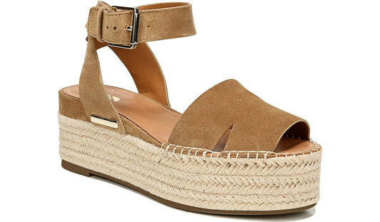 Franco Sarto Sarto Lexie Espadrille Platform Sandal Toasted Barley Suede
