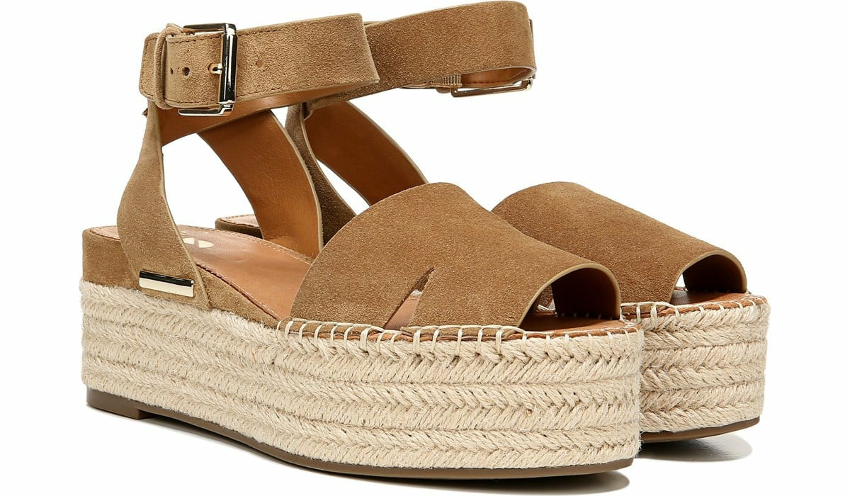 Franco Sarto Sarto Lexie Espadrille Platform Sandal Toasted Barley Suede