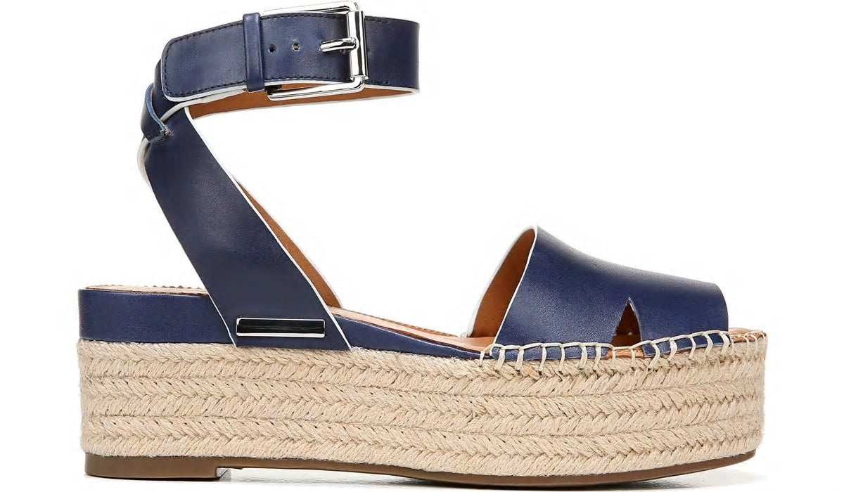 Franco Sarto Sarto Lexie Espadrille Platform Sandal Navy Leather