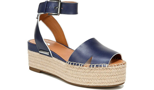 Franco Sarto Sarto Lexie Espadrille Platform Sandal Navy Leather