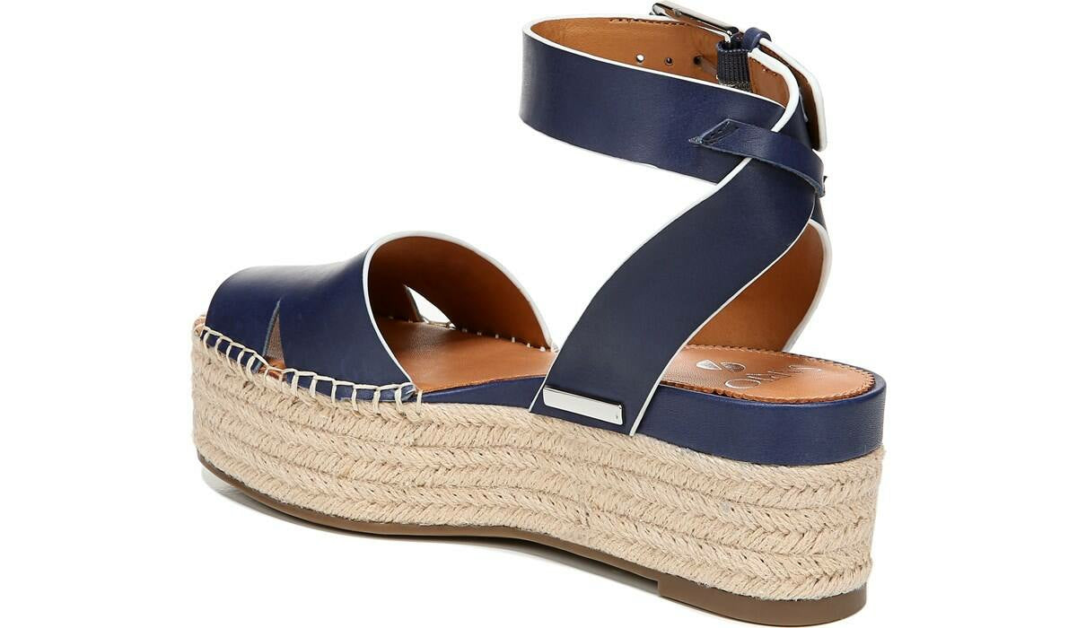 Franco Sarto Sarto Lexie Espadrille Platform Sandal Navy Leather