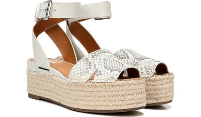 Franco Sarto Sarto Lexie Espadrille Platform Sandal Natural Snake Print Leather