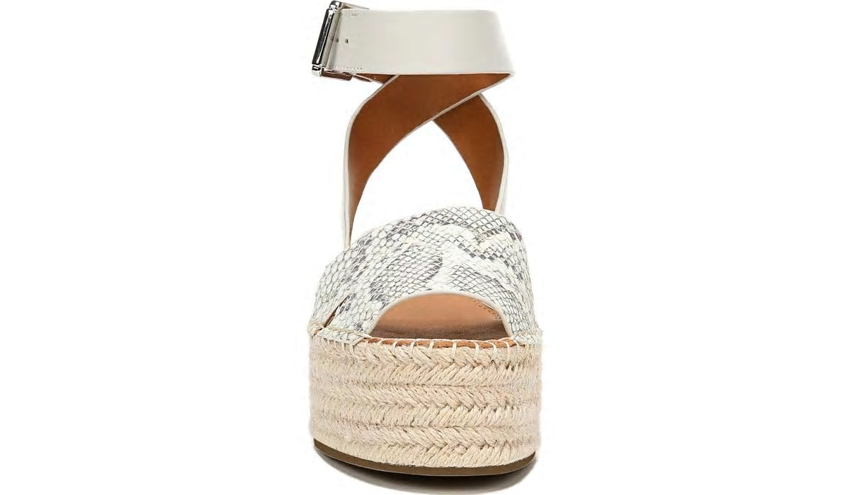 Franco Sarto Sarto Lexie Espadrille Platform Sandal Natural Snake Print Leather