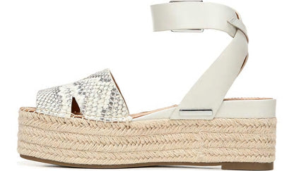Franco Sarto Sarto Lexie Espadrille Platform Sandal Natural Snake Print Leather