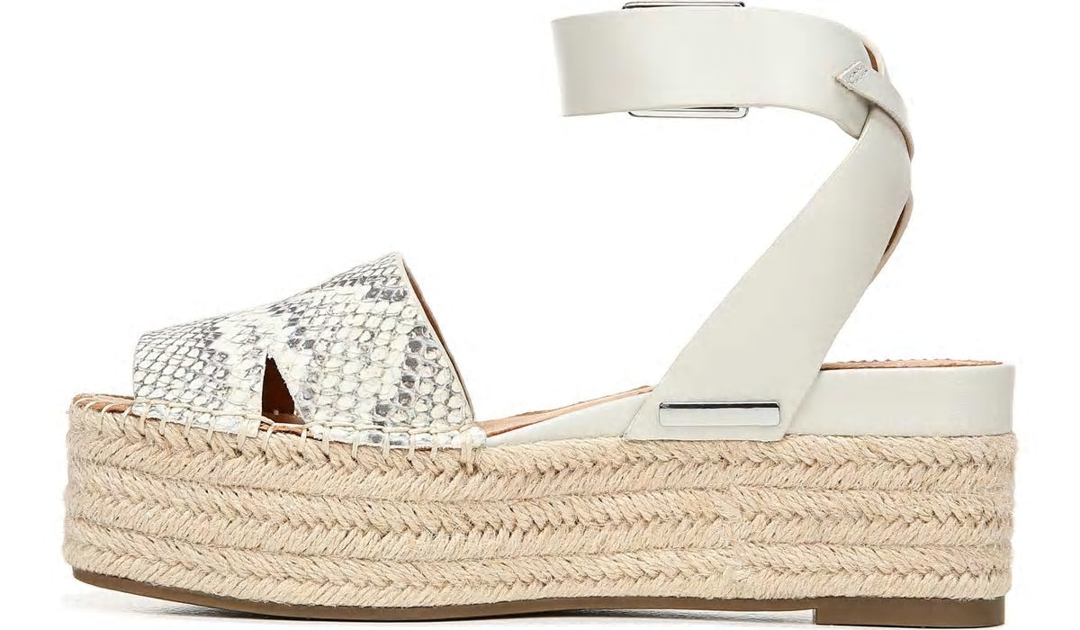 Franco Sarto Sarto Lexie Espadrille Platform Sandal Natural Snake Print Leather
