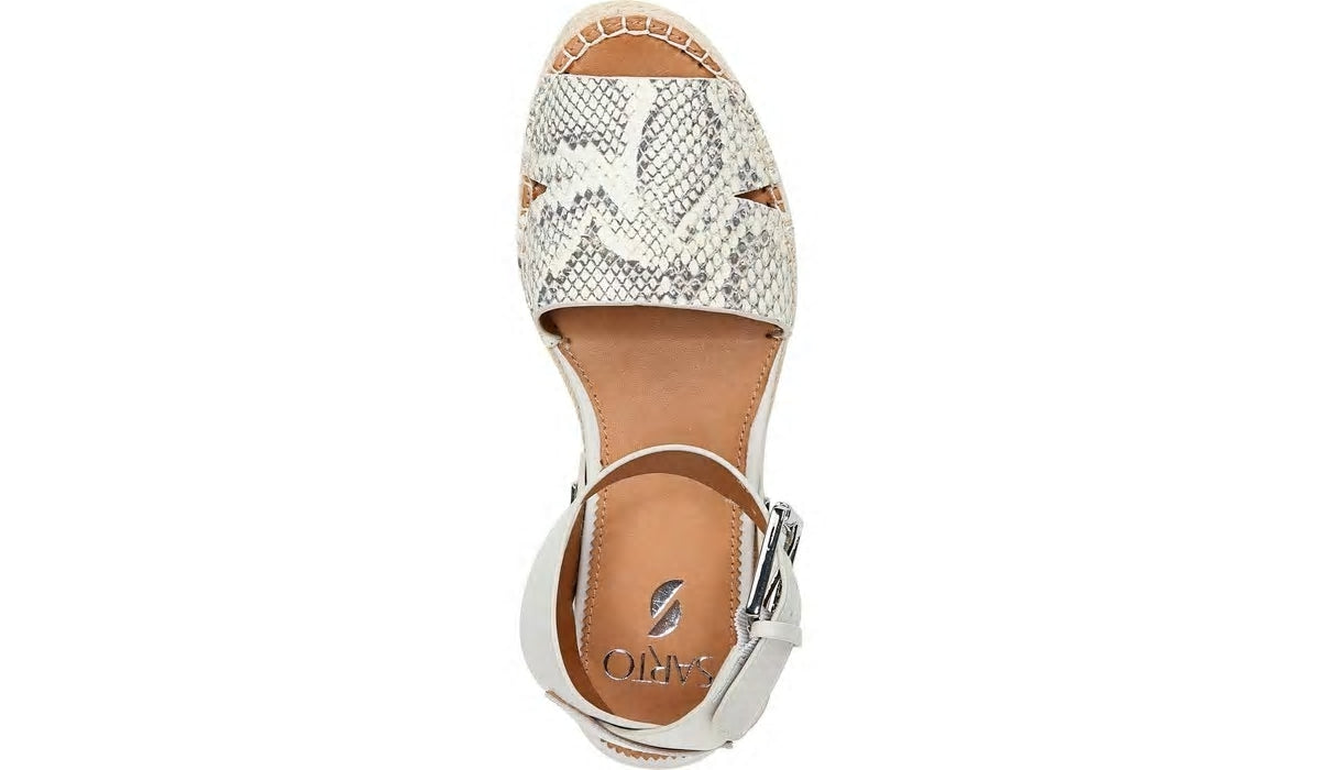 Franco Sarto Sarto Lexie Espadrille Platform Sandal Natural Snake Print Leather