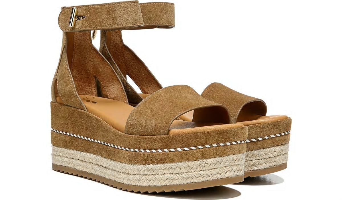 Franco Sarto Sarto Messina Espadrille Wedge Sandal Toasted Barley Suede