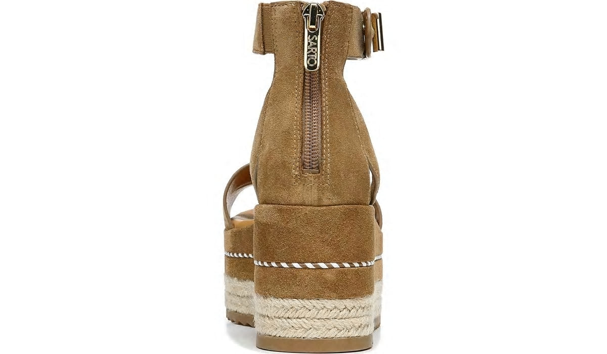 Franco Sarto Sarto Messina Espadrille Wedge Sandal Toasted Barley Suede