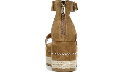 Franco Sarto Sarto Messina Espadrille Wedge Sandal Toasted Barley Suede