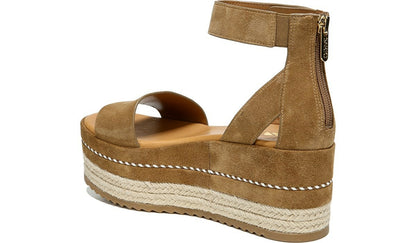 Franco Sarto Sarto Messina Espadrille Wedge Sandal Toasted Barley Suede
