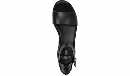 Franco Sarto Sarto Messina Espadrille Wedge Sandal Black Leather