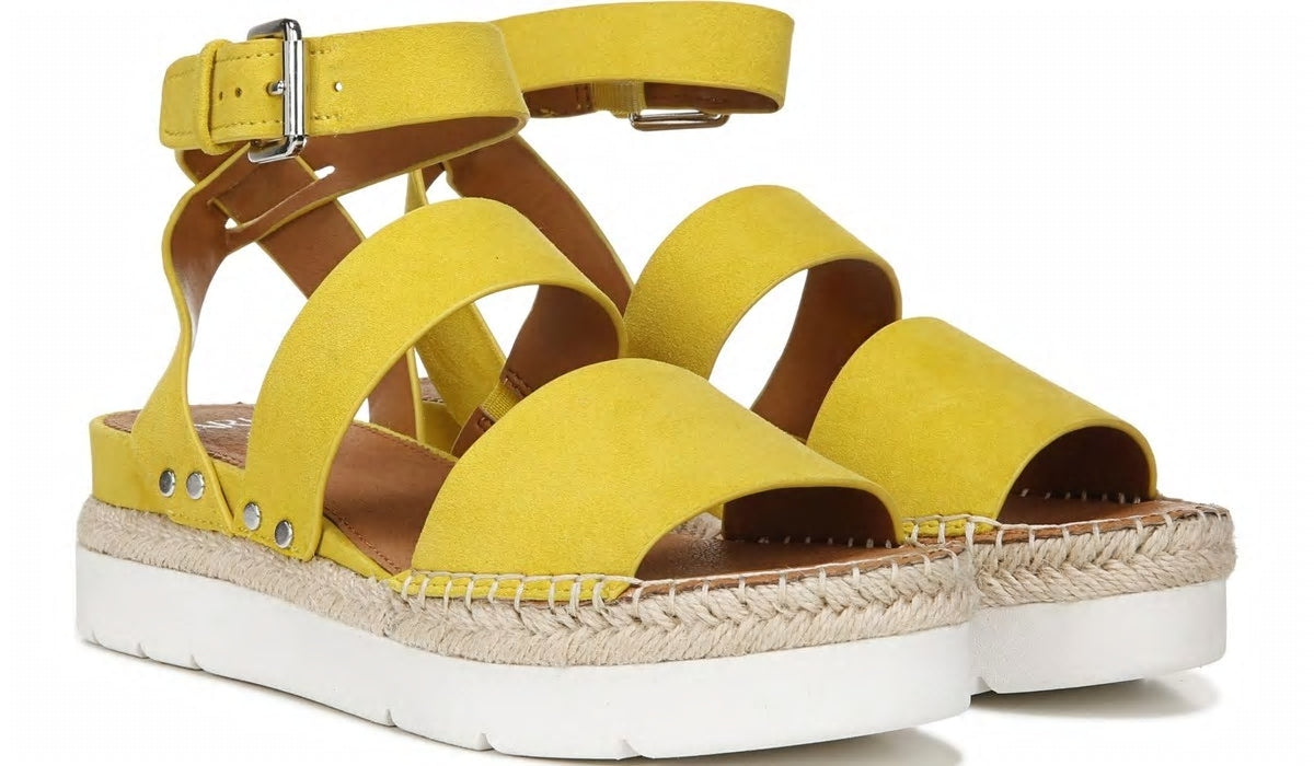 Franco Sarto Sarto Calvin 2 Wedge Sandal Yellow Suede