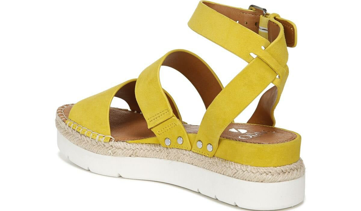 Franco Sarto Sarto Calvin 2 Wedge Sandal Yellow Suede