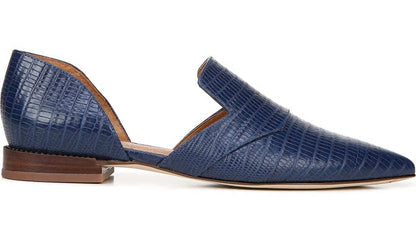 Franco Sarto Sarto Toby D'Orsay Flat Navy Snake Print Leather