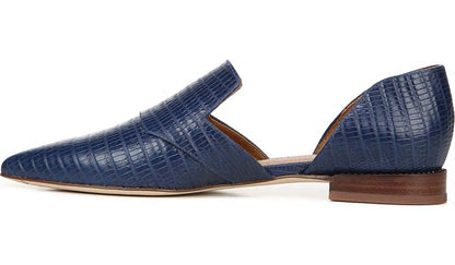 Franco Sarto Sarto Toby D'Orsay Flat Navy Snake Print Leather