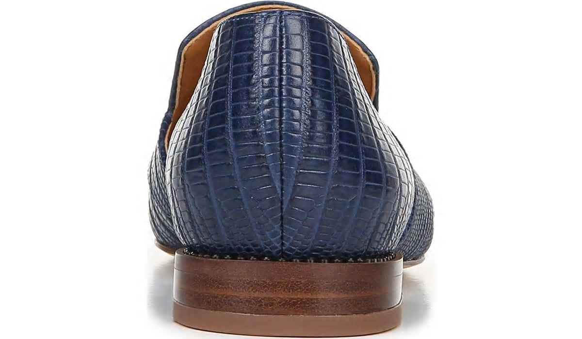 Franco Sarto Sarto Toby D'Orsay Flat Navy Snake Print Leather