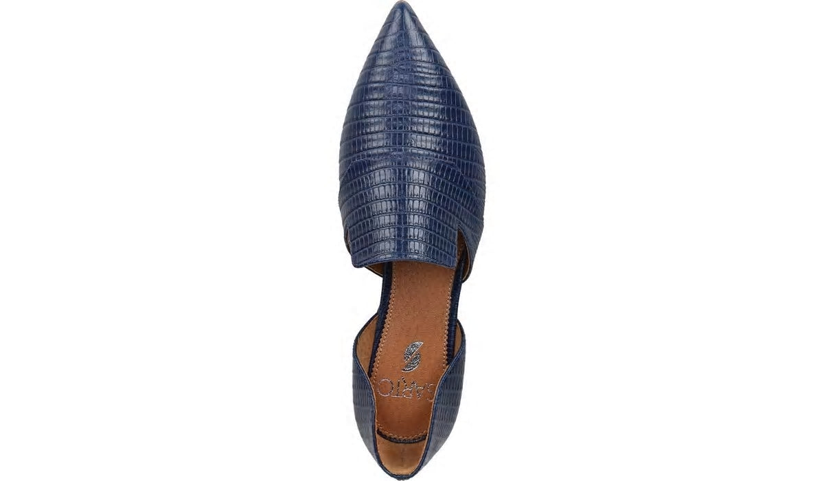 Franco Sarto Sarto Toby D'Orsay Flat Navy Snake Print Leather