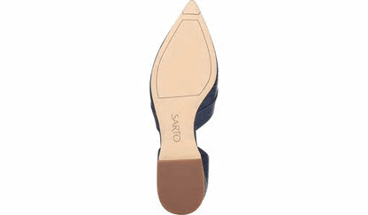 Franco Sarto Sarto Toby D'Orsay Flat Navy Snake Print Leather